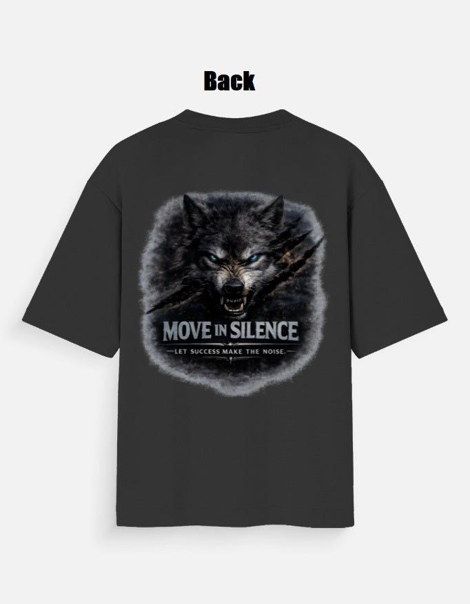 Move In Silence Oversized T-Shirt – Wolf Mindset Premium Graphic Tee
