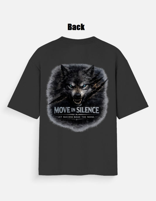 Move In Silence Oversized T-Shirt – Wolf Mindset Premium Graphic Tee